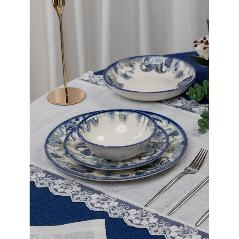 Набор столовой посуды Serwant 0093, 24 предмета, 6 персон, фарфор, разноцветный