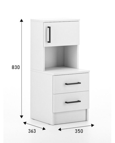 Tumba 35x36.3x83 sm, LDSP, Ağ