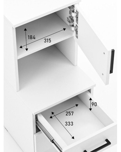 Tumba 35x36.3x83 sm, LDSP, Ağ