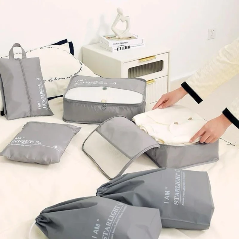 Набор хранения для чемодана AZ78A, 6 шт, текстиль, серый