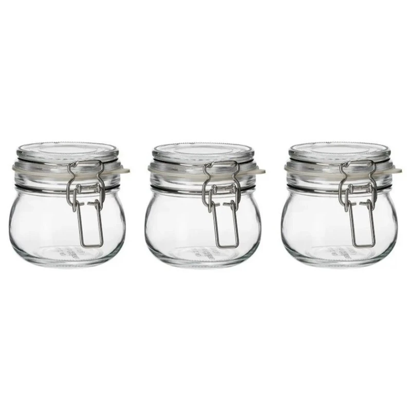 Набор банок для хранения IKEA Korken, 3 шт, 7 см, прозрачный Набор банок для хранения IKEA Korken, 3 шт, 7 см, прозрачный