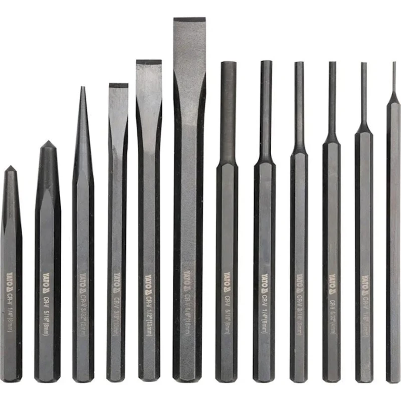 Набор зубил, кернеров и выколоток Yato YT-4714, 12 шт Набор зубил, кернеров и выколоток Yato YT-4714, 12 шт