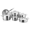 Qazan dəsti Korkmaz Proline, paslanmayan polad, 2,4/6.3/10.2/3.1/1.8 L, gümüşü, 11 parça