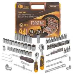 Набор инструментов Forstime FT-4941-5DS-м, 94 предмета, 1/4'' 3/8'' (6 граней), 4-22 мм