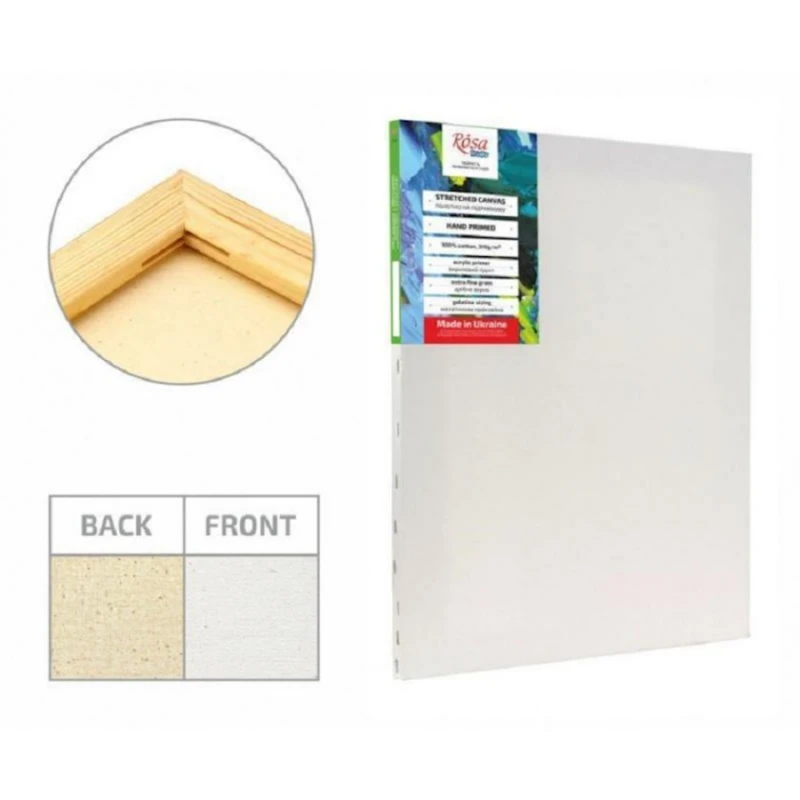Холст на подрамнике Rosa Studio, БН, хлопок, мелкое зерно, акрил, 35х35 Холст на подрамнике Rosa Studio, БН, хлопок, мелкое зерно, акрил, 35х35
