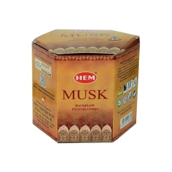 Благовония конусы Hem Musk Backflow Incense Cones с обратным дымом 40 шт