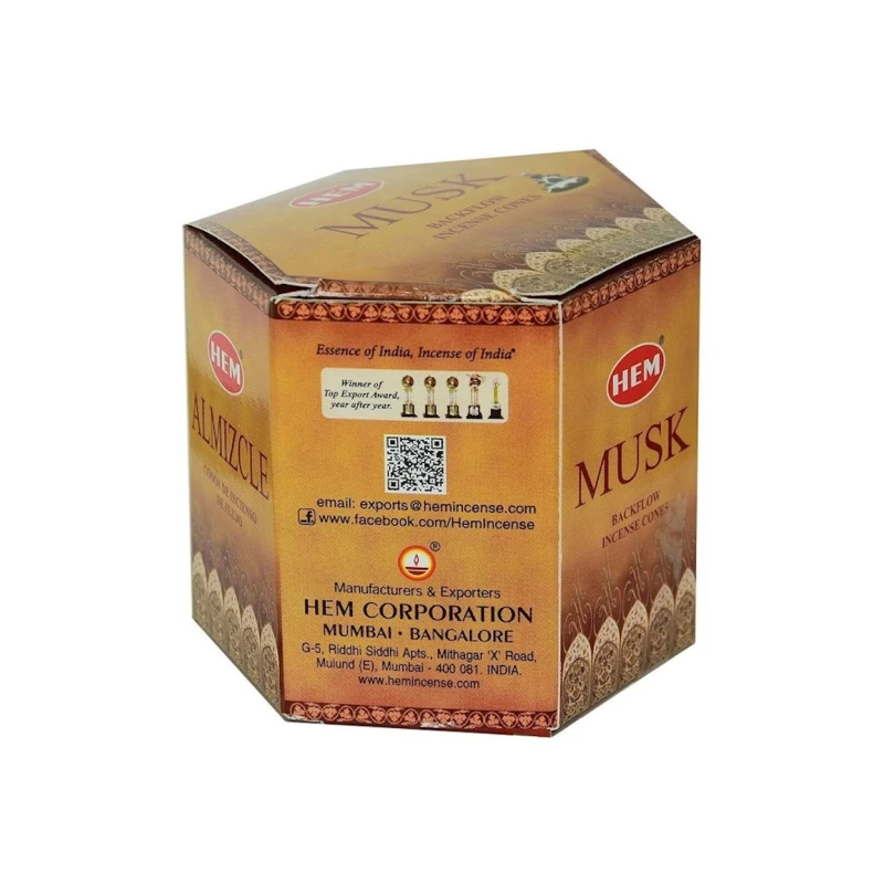 Благовония конусы Hem Musk Backflow Incense Cones с обратным дымом 40 шт Благовония конусы Hem Musk Backflow Incense Cones с обратным дымом 40 шт
