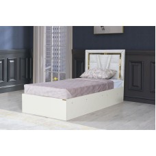 Bir nəfərlik çarpayı Woodpecker Bodrum, laminat, krem, 95x90x209 sm