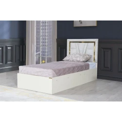 Односпальная кровать Woodpecker Bodrum, ламинат, кремовая, 95x90x209 см