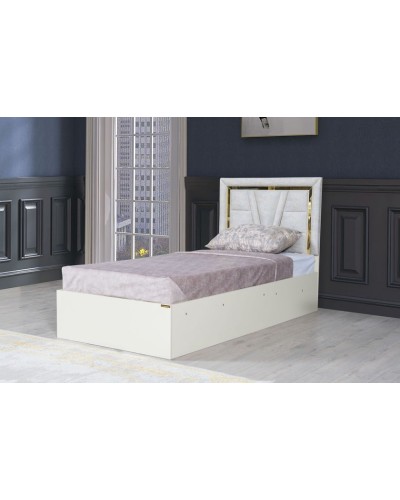 Bir nəfərlik çarpayı Woodpecker Bodrum, laminat, krem, 95x90x209 sm