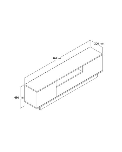 Tumba Ev Plus ev_12116045, LDSP, ağ, 180x30x45 sm