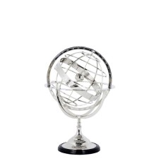 İnteryer dekorasiyası üçün qlobus Eichholtz 104652 Globe nickel finish S diametr 16 sm,hündürlüyü 29 sm,nikel işləməli,qara əsas
