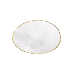 Миска Porland Moon, круглая, 23 см, стекло, прозрачная/золотистая, товар в ассортименте