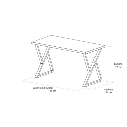 Письменный стол 3563_M2LoftValet136Wh Белый, ЛДСП, 75x66x136 см
