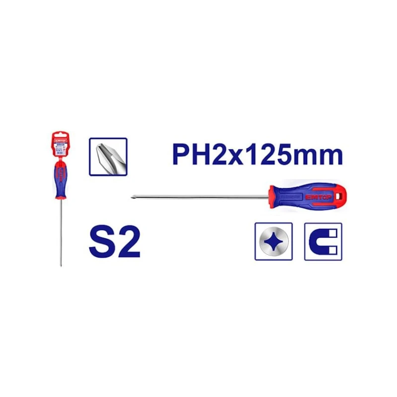 Отвертка Emtop ESDRPH2502, 125 мм