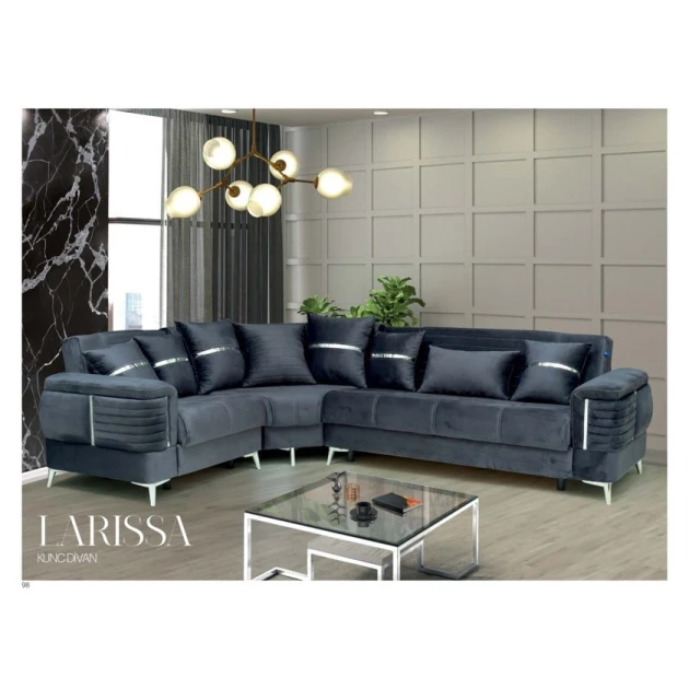 Угловой диван Stil Mebel Larissa, 310/230x82x80 см, синий Угловой диван Stil Mebel Larissa, 310/230x82x80 см, синий