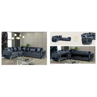 Угловой диван Stil Mebel Larissa, 310/230x82x80 см, синий Угловой диван Stil Mebel Larissa, 310/230x82x80 см, синий