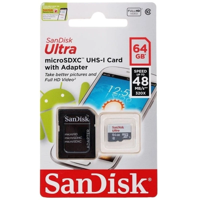 Карта памяти SanDisk 64GB Class 10 UHS-I microSDXC Карта памяти SanDisk 64GB Class 10 UHS-I microSDXC