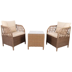 Комплект садовой мебели Hooka SP_6173, 3 предмета, коричневый/бежевый Комплект садовой мебели Hooka SP_6173, 3 предмета, коричневый/бежевый