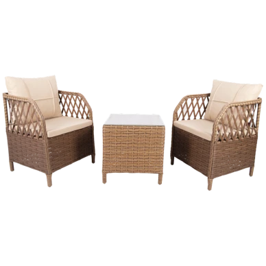 Комплект садовой мебели Hooka SP_6173, 3 предмета, коричневый/бежевый Комплект садовой мебели Hooka SP_6173, 3 предмета, коричневый/бежевый