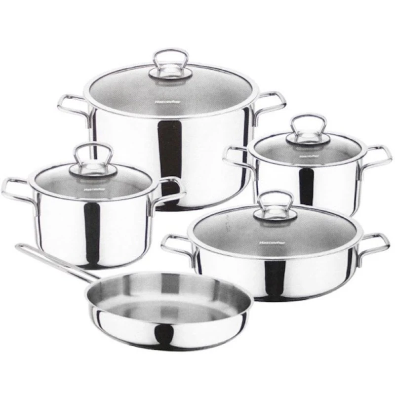 Набор кастрюль Shosman Hilal 4755, 9 предметов, серебристый Набор кастрюль Shosman Hilal 4755, 9 предметов, серебристый