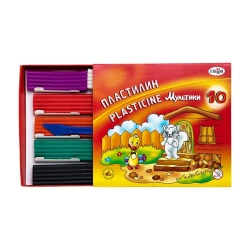 Пластилин Гамма Мультики, 10 шт, разноцветный, со стеком, картонная коробка, 200 г