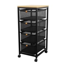 Mətbəx arabası Stacko Hasta, polad/taxta, qara, 32x40x80 sm