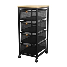 Mətbəx arabası Stacko Hasta, polad/taxta, qara, 32x40x80 sm