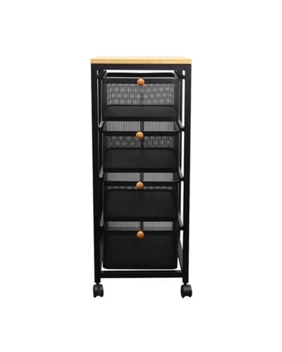 Mətbəx arabası Stacko Hasta, polad/taxta, qara, 32x40x80 sm