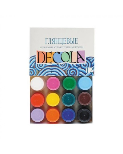 Akril parlaq boya dəsti Decola, 12 rəng, 20 ml