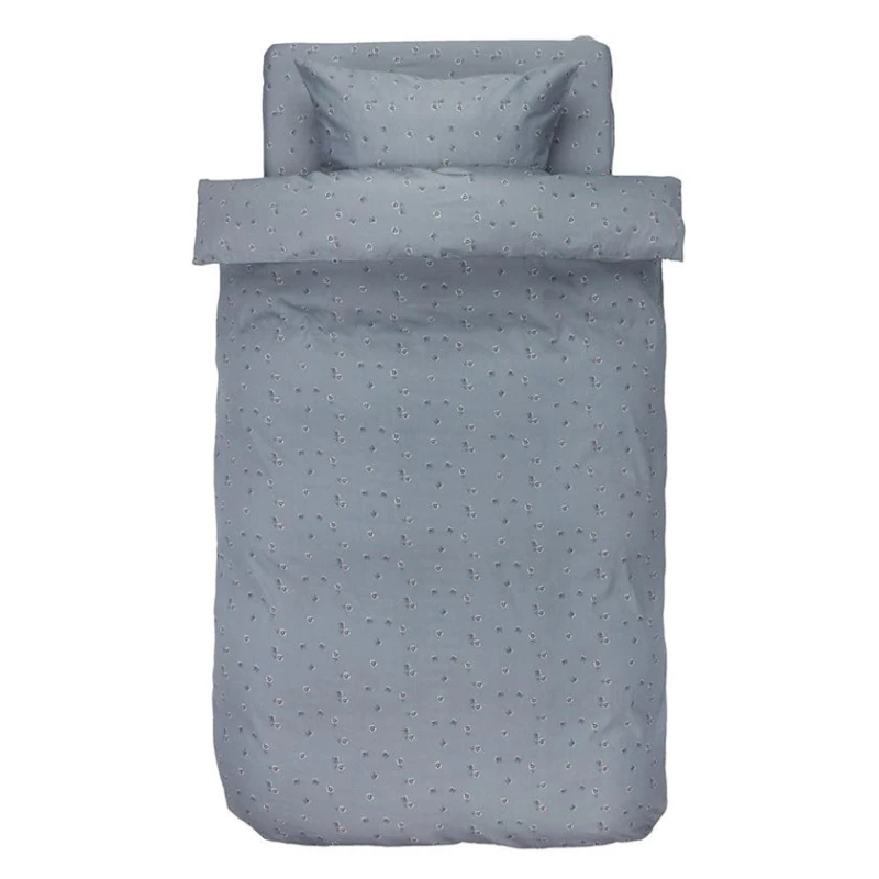 Комплект постельного белья JYSK Gerd, пододеяльник 140x200 см, простыня 150x250 см, наволочка 50x70 см, полутораспальный, сатин, синий