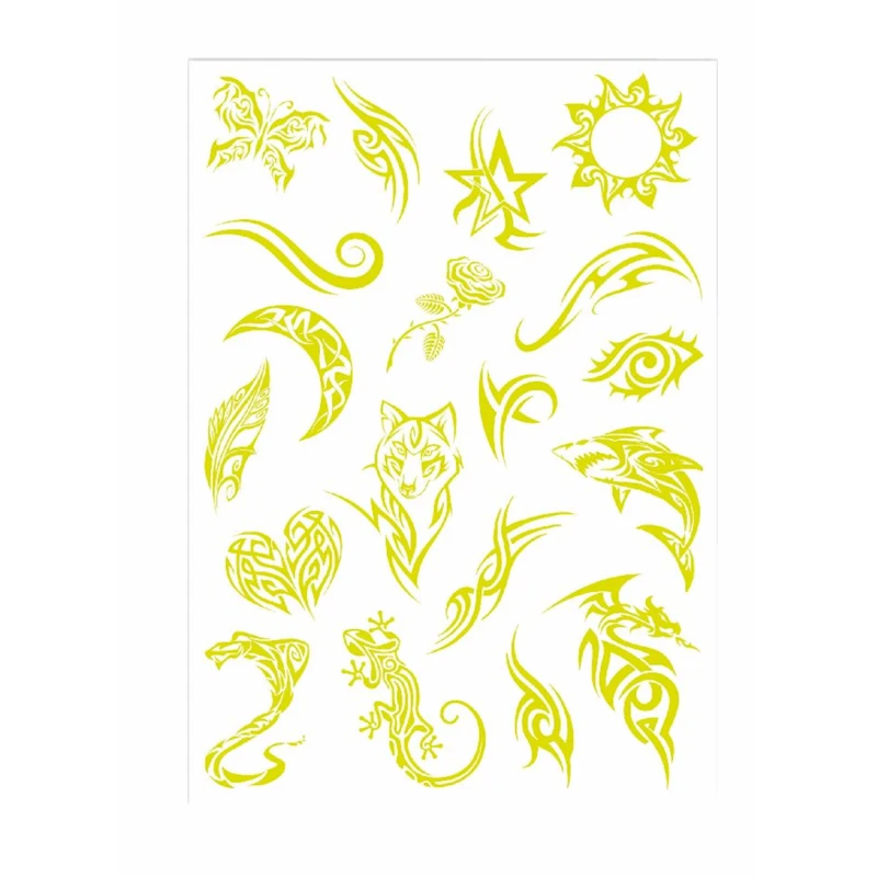 Набор детских татуировок Clementoni Crazy Chic Glow In The Dark Tattoo, 1 лист Набор детских татуировок Clementoni Crazy Chic Glow In The Dark Tattoo, 1 лист