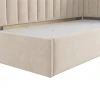 Односпальная кровать Art_tek_yataq(100) 77, ламинат/текстиль, бежевая, 200x85x100 см