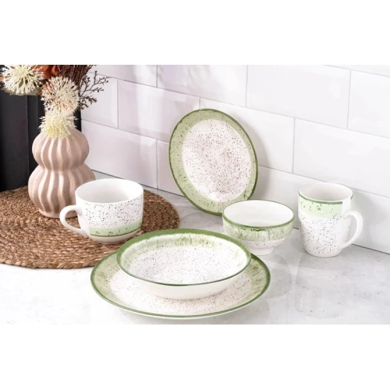 Чашка Ardesto Siena AR2950SWG, фарфор, белая/зеленая, 500 мл Чашка Ardesto Siena AR2950SWG, фарфор, белая/зеленая, 500 мл