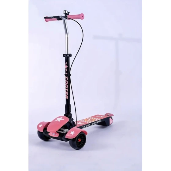 Складной самокат с подсветкой F7888 Розовый Складной самокат с подсветкой F7888 Розовый