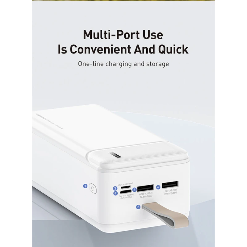 Внешний аккумулятор Recci RPB-P41, 50000 mAh, White Внешний аккумулятор Recci RPB-P41, 50000 mAh, White