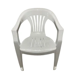 Bağ üçün kreslo Yagmur, plastik, ağ, 42x41x38 sm