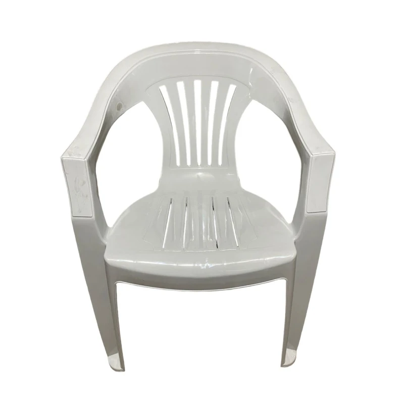 Bağ üçün kreslo Yagmur, plastik, ağ, 42x41x38 sm