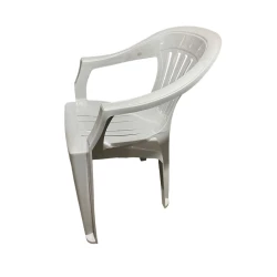 Bağ üçün kreslo Yagmur, plastik, ağ, 42x41x38 sm