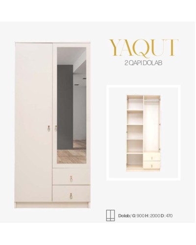 Şkaf-güzgü Stil Mebel Yaqut AL-77, 90x200x47 sm, bej