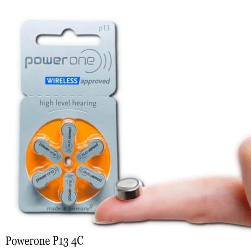 Батарейки для слуховых аппаратов Powerone, P13 4C