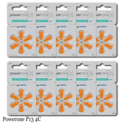 Батарейки для слуховых аппаратов Powerone, P13 4C