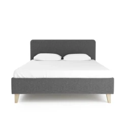 Двуспальная кровать Art_ikili_yataq 14, ламинат, серая, 120x160x200 см