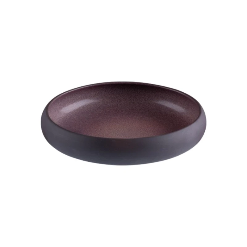 Тарелка глубокая ID-Fine Blush Celesta, керамика, бордовая/черная, 1700 мл, 25 см