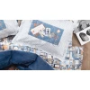Комплект постельного белья Yataş Travel Triola, одеяло 195x215 см, простыня 160x200 см, наволочки 50x70 см 2 шт, двуспальный, хлопок/полиэстер, İndigo