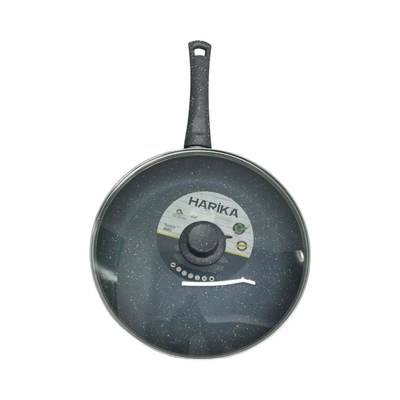 Сковородка HK007, 30 см, гранит, серая