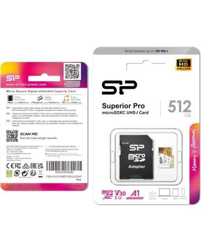 Yaddaş kartı Silicon Power 512GB microSDXC UHS-I Memory Card 4K