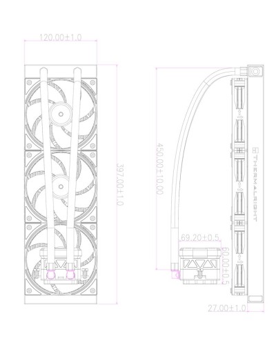 Prosessor üçün kuler Thermalright Frozen Warframe 360 ARGB White