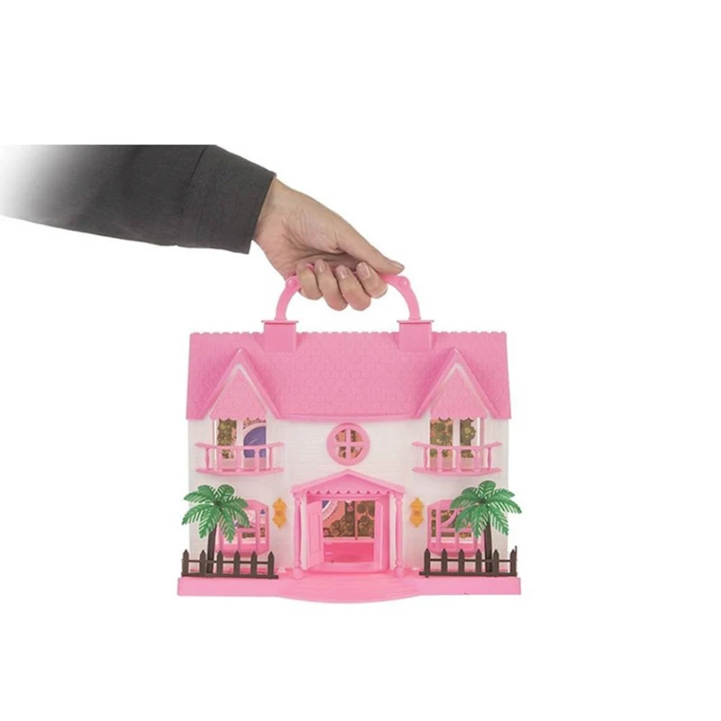 Дом для кукол Azine, 3-5 лет, пластик, белый/розовый, 25x14x26 см Дом для кукол Azine, 3-5 лет, пластик, белый/розовый, 25x14x26 см