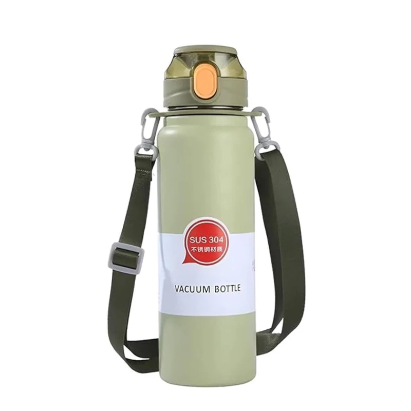 Termos borucuq ilə, paslanmayan polad, yaşıl, 800 ml